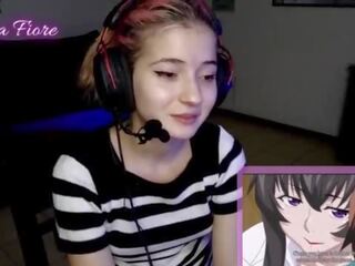 18yo youtuber gets randy nonton hentai during the stream and masturbates - emma fiore