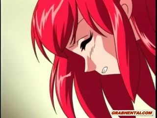 Tóc đỏ hentai người tình bắt và poked tất cả lỗ thủng qua xúc tu c