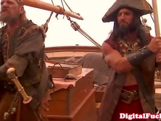 Pirate beauty pleasing captains pecker with her moist pussy