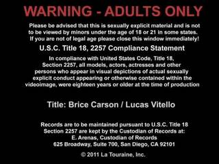 Perverted fellows Brice Carson And Lucas Vitello Screw