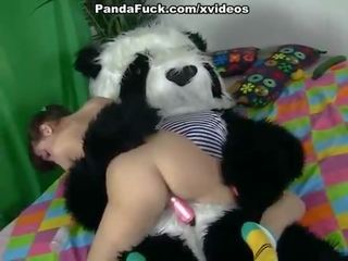 Sedusive brunette mademoiselle seducing panda metokake